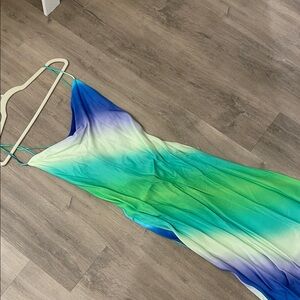 Zara Blue and Green Gradient Dress
